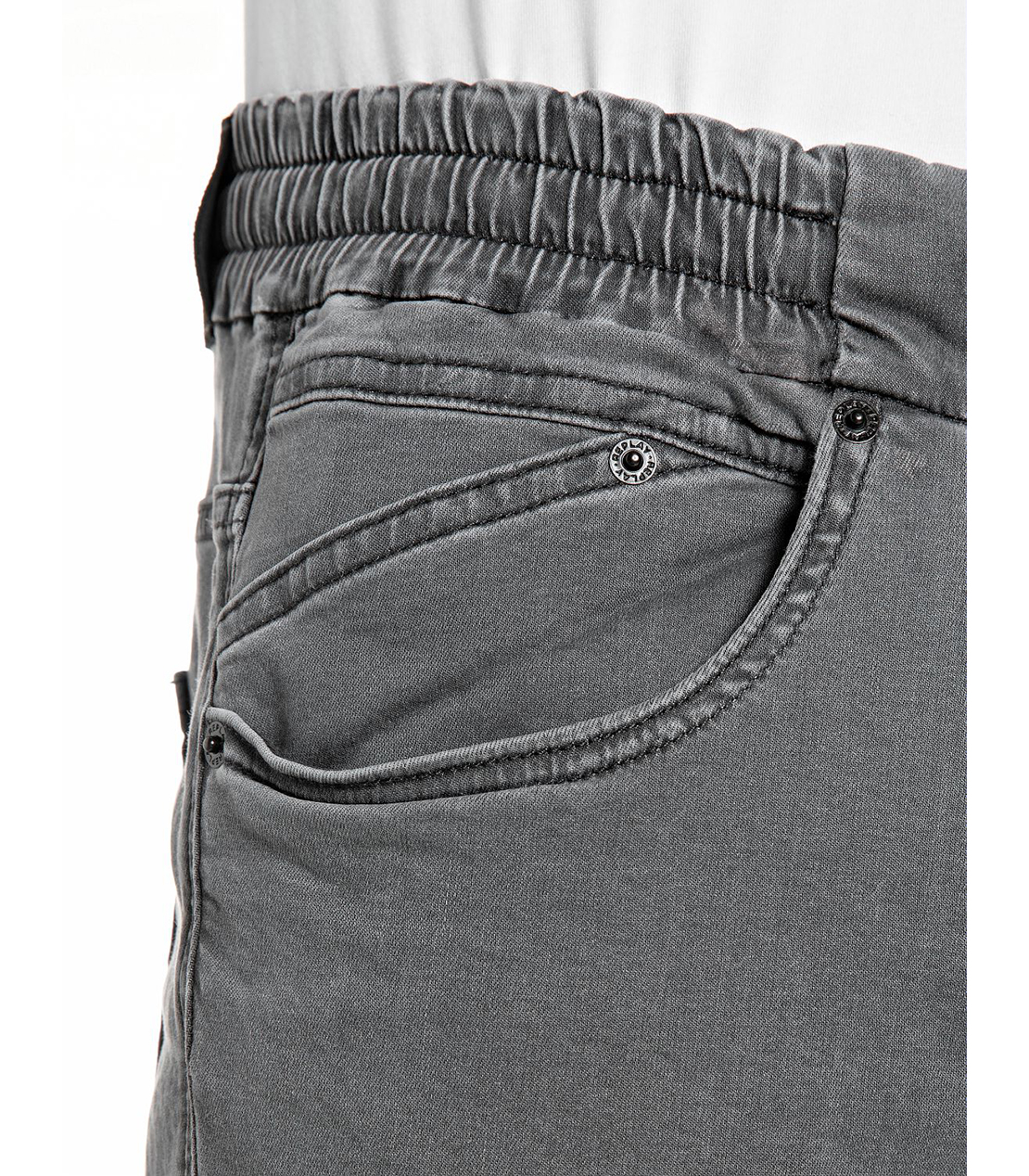 リラックステーパードLANNY Touch ブラックデニム 詳細画像 グレー 7